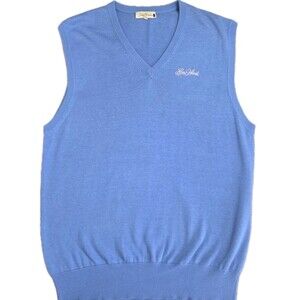 Peter Millar Blue Soft Cotton Silk Blend Sweater Vest Stretch Preppy Golf L